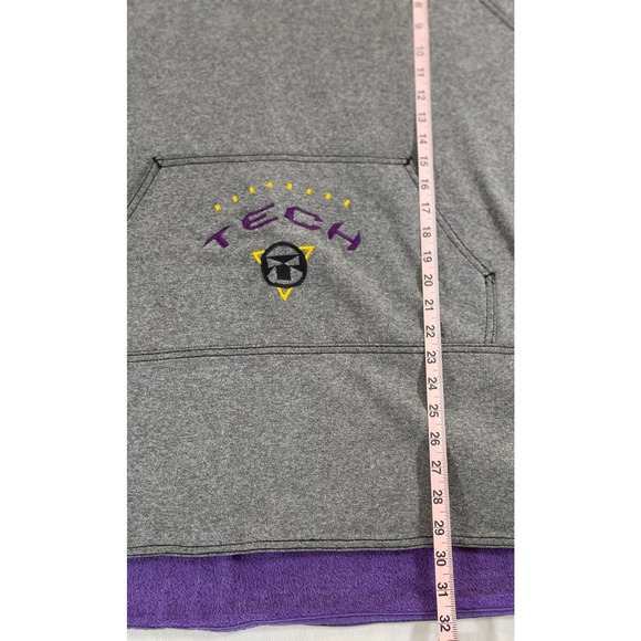 Ocean Pacific Tech Vintage Hoodie Made in USA XL Gray Purple 90s - Picture 8 of 8